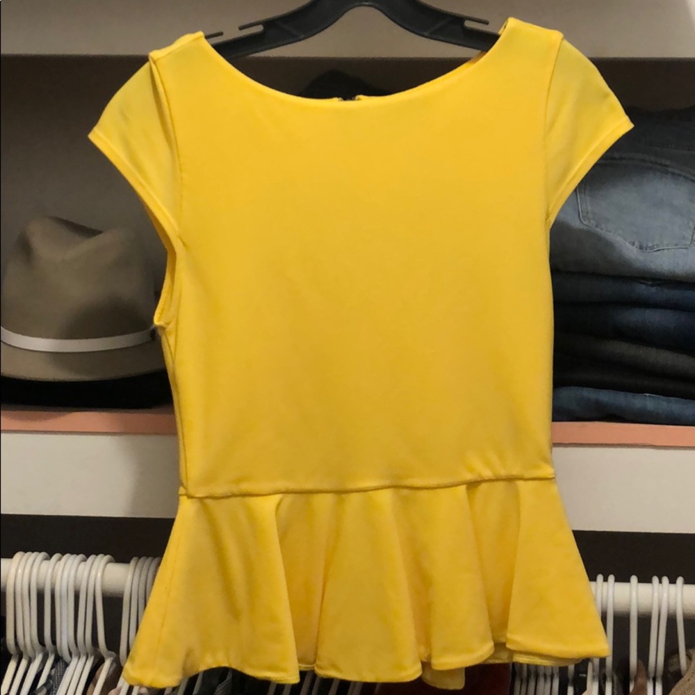 Alice and Olivia Peplum Top. Beautiful Yellow!